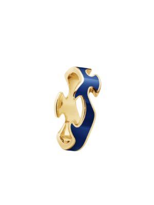 GEORG JENSEN - RING, FUSION CENTERRING BLÅ HYCERAM GULT GULL