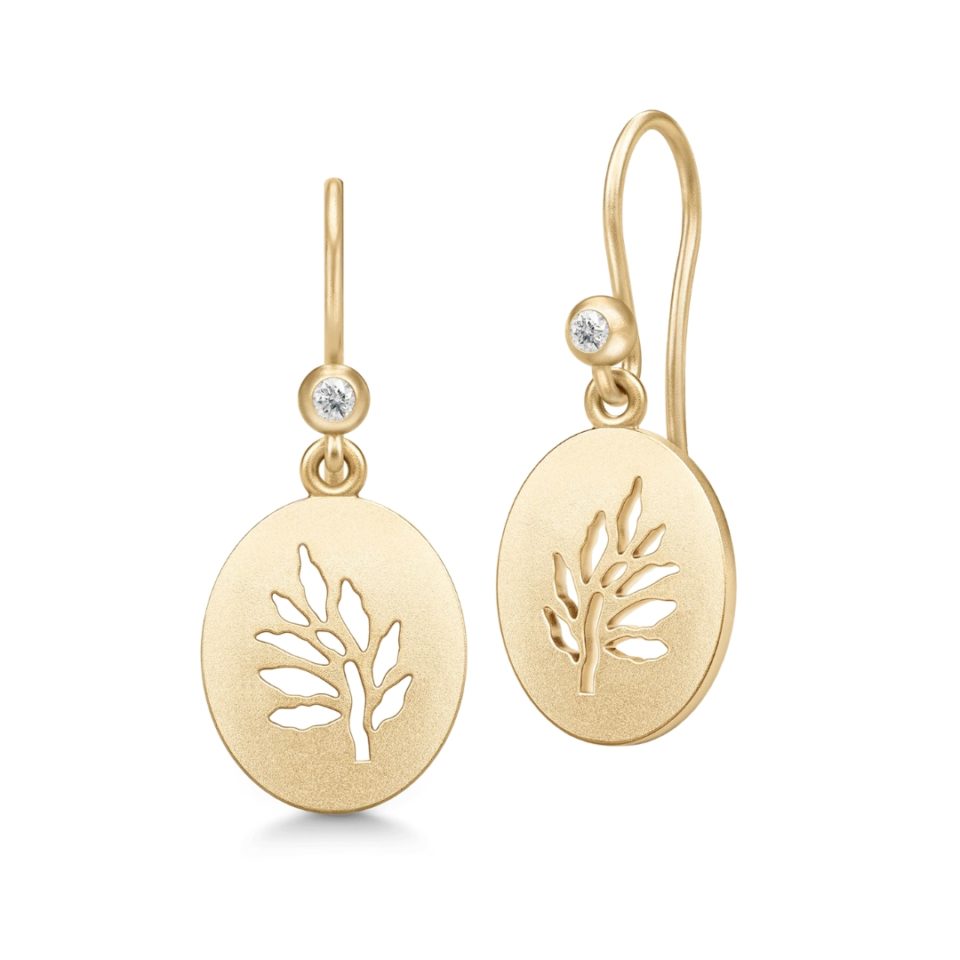 JULIE SANDLAU - ØREDOBBER, TREE OF LIFE SIGNET CLEAR