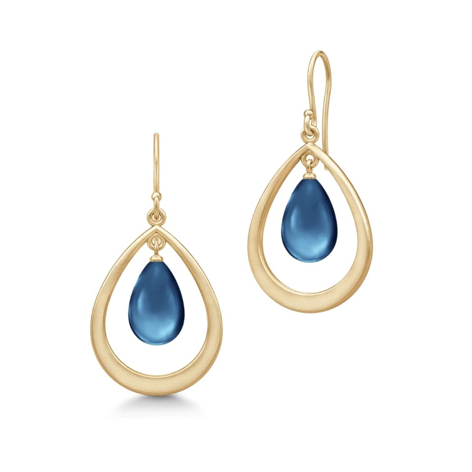 JULIE SANDLAU - ØREDOBBER, PRIME DROPLET SAPPHIRE BLUE