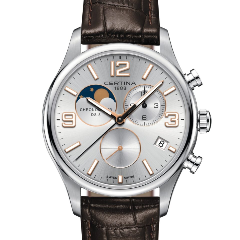 C033.460.16.037.00 CERTINA - DS-8 CHRONOGRAPH MOON PHASE 42 MM - DETALJER