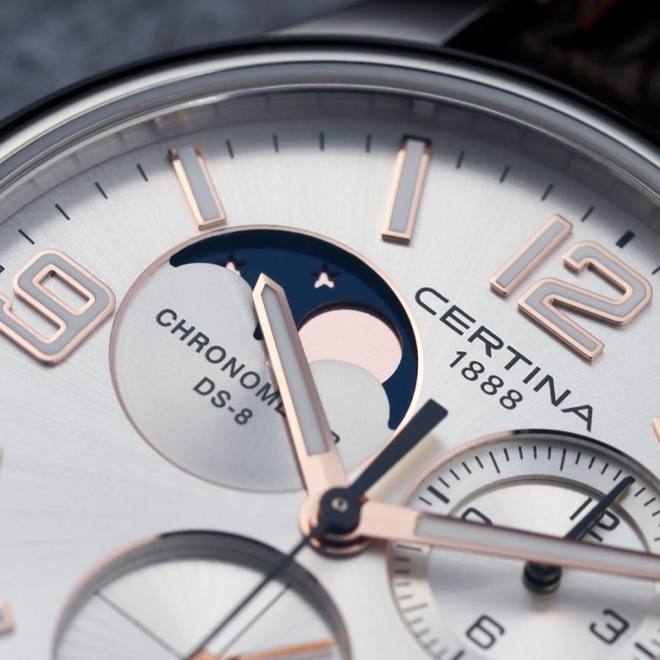 C033.460.16.037.00 CERTINA - DS-8 CHRONOGRAPH MOON PHASE 42 MM - DETALJER