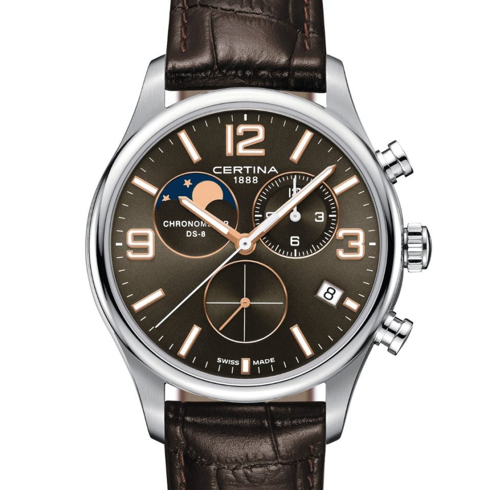 C033.460.16.087.00 CERTINA - DS-8 CHRONOGRAPH MOON PHASE 42 MM - DETALJER